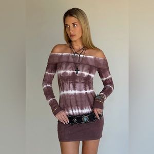 NWT Frankies Bikinis Cinzia Long Sleeve Tie Dye Dress